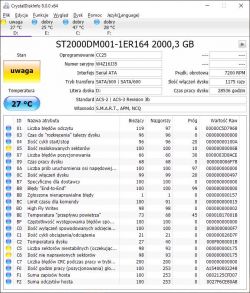 Interpretacja wyników MHDD - dysk Seagate Barracuda ST2000DM001-1ER164