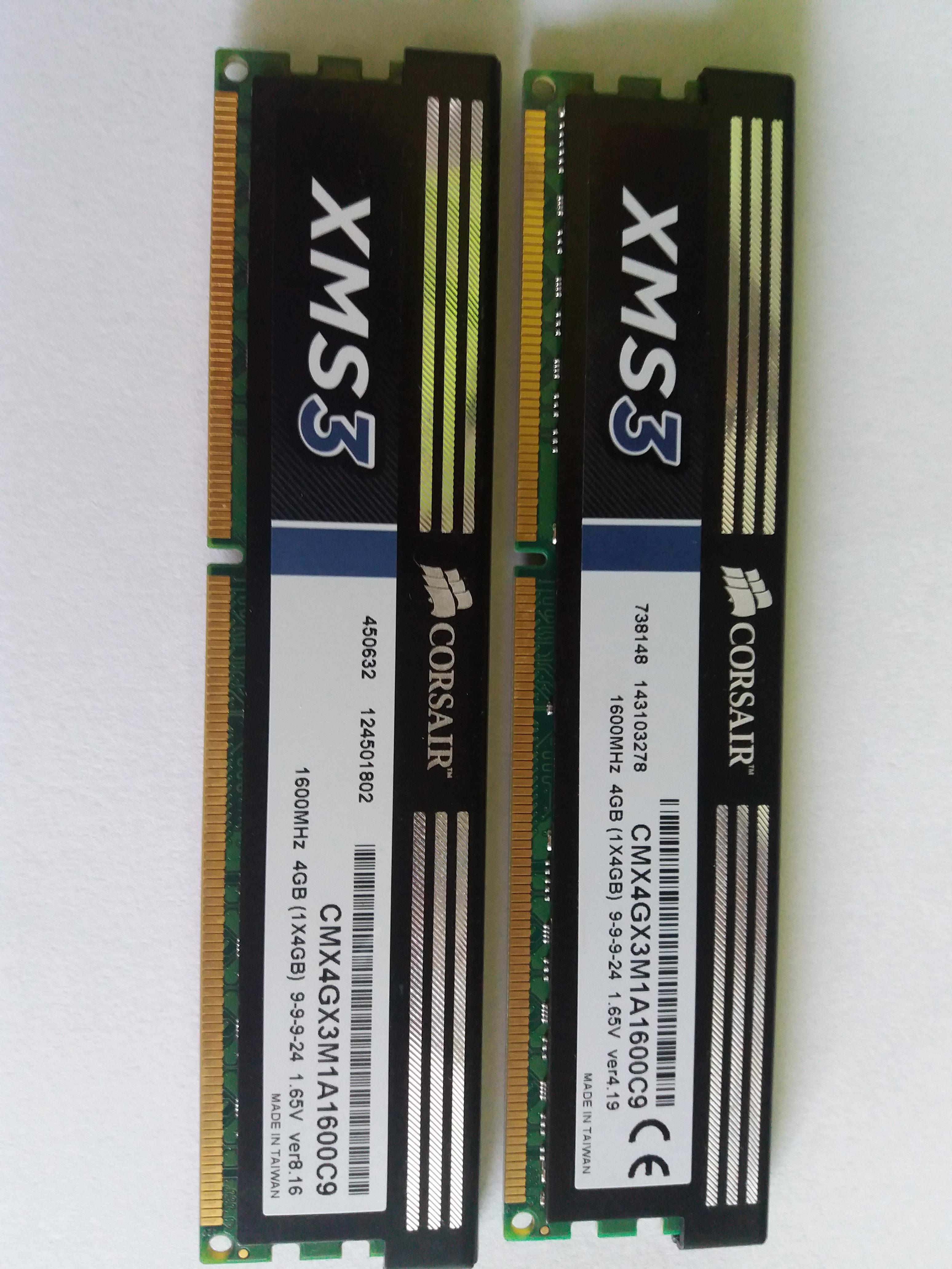 Pamięć RAM Corsair CMX4GX3M1A1600C9 niby te same a różne