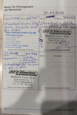 Volkswagen, Passat, B5FL - Pomoc przy odczytaniu książki serwisowej - Niemiecka