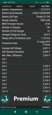 Hulajnoga Xiaomi M365 - Błąd 31 po wymianie ogniw ICR18650-26V na INR18650-25R-FT, błąd BMS?