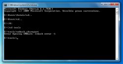 Zrzut ekranu konsoli Windows z błędem libusb error -1.