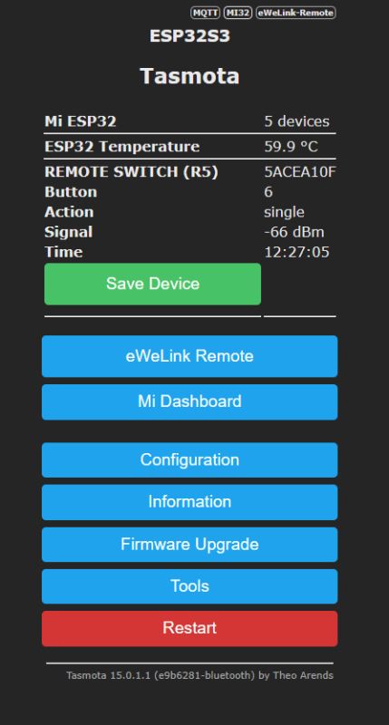 Sonoff R5 MQTT Integration Setup in Home Assistant Screenshot showing the MQTT integration setup in Home Assistant with configuration fields filled for a Sonoff R5 device.