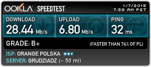 VDSL Orange do 80Mb/s - Niska prędkość, jak poprawić?