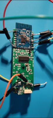 CB3S module connected to a PCB using colored wires.