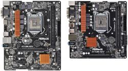 Obie płyty główne ASRock H110M-HDV, jedna z oznaczeniem R3.0 po prawej.