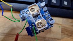 Connected circuit board with incorrect ground connection.