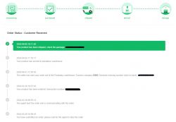 Order Status and Shipment Tracking Order status with tracking information and delivery stages