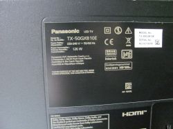 Etykieta specyfikacji technicznej telewizora Panasonic TX-50GX810E.