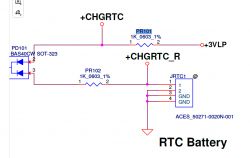 Electrical circuit diagram for an RTC battery.