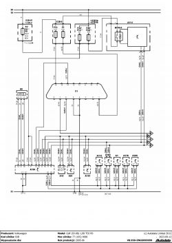 Schemat elektryczny samochodu Volkswagen Golf V 1.9D TDI PD, rok 2005.