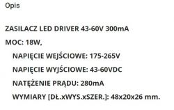 Jaki zamiennik zasilacza DC80mA, 60-70VDC do lampy LED ogrodowej?