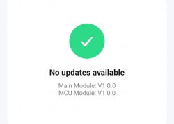 Screen showing notification of no available updates for modules.