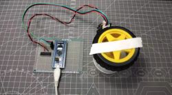 Test Setup with Microcontroller and Wheel Circuit with microcontroller and wheel drive.