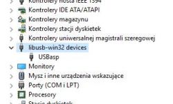 USBasp i win10 zainstalowano sterownik usb a program chce COM1