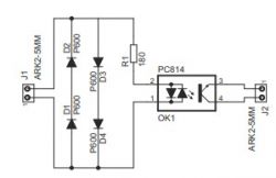 Electronic circuit diagram with optoisolator