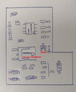 Parkside PSBSA 20-Li D4 - proszę o pomoc w identyfikacji rezystora i układu scalonego LED