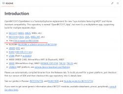 Screenshot of the OpenBK7231T/OpenBeken project introduction documentation.