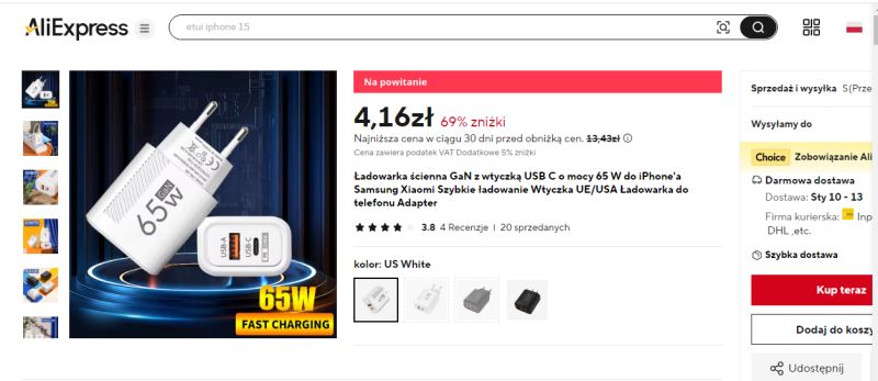 GaN 65W power supply/charger bought for four quid from Aliexpress - tests, thermal imaging, user ris