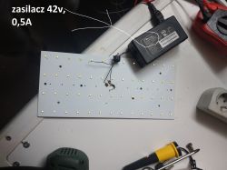 Jakie napięcie i natężenie dla modułu LED? Zasilacz 45V, 0.5A niewystarczający.