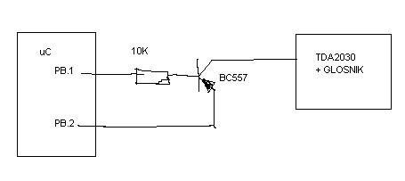 Jak podłączyć głośnik lub buzzer do ATMEGA32 przez kondensator 1uF?