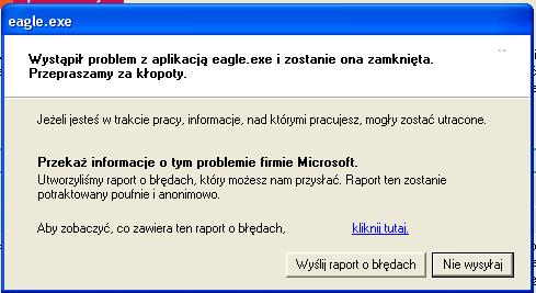 Problem z instalacją Eagle Problem z instalacją Eagle