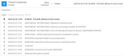 Urwany tracking w aliexpress