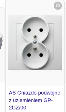 White, double power outlet with grounding in a vertical arrangement.