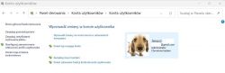 Zrzut ekranu panelu sterowania Konta użytkowników w systemie Windows.