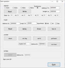 User interface of PhoenixMC tool for flash memory operations.