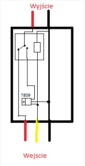 Jak obniżyć napięcie z 12V do 9V z użyciem stabilizatora 7809 i przekaźnika?