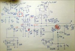 Electronic schematic with a red marking around diode D8.