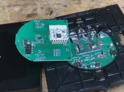 Inside the SmartLED 8044 WiFi Switch – Electronic Module Printed circuit board of the SmartLED 8044 WiFi switch module with visible electronic components.