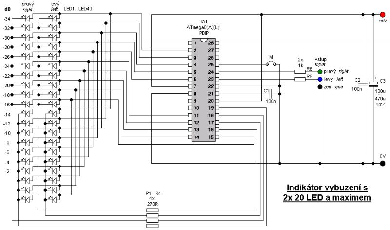 VUmetr - pionowa linijka świetlna schemat + pcb VUmetr - pionowa linijka świetlna schemat + pcb