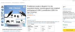 Zrzut ekranu strony Amazon z ofertą przedłużacza USB‑A na USB‑C 5 m marki ANLINK.