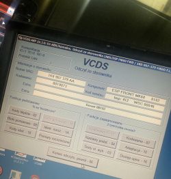 Volkwagen Golf 5 1.6 - Błąd w kodach sterownika ABS: Sterownik zakodowany nieprawidłowo