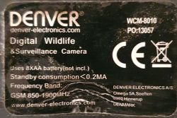 Nameplate of Denver Digital Wildlife camera.