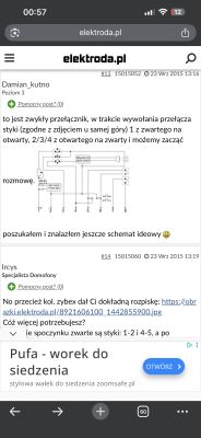 Zrzut ekranu z forum elektroda.pl z postami i schematem ideowym domofonu.