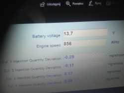 Regeneracja wtrysków Bosch - odchylenia 1 i 2 podczas przygazowania