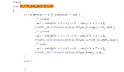 Program code showing the parsing of raw data in DP_TYPE_RAW_TAC2121C_VCP format.