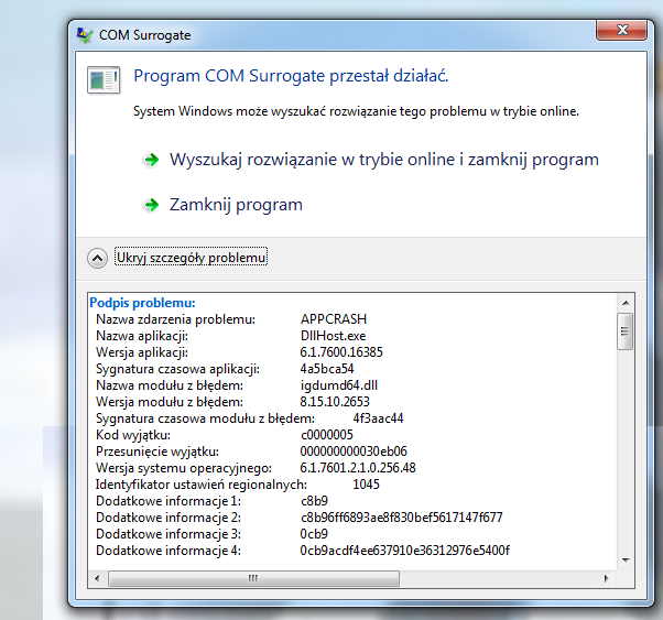 Error com surrogate windows 7 64 bits