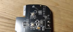 Printed circuit board with electronic components.