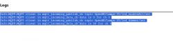 MQTT-Logs für OpenBK-Lampe Screenshot zeigt MQTT-Logs mit Daten zur OpenBK-Lampe.