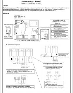Schemat podłączenia centrali AV i AV1 z fotokomórkami