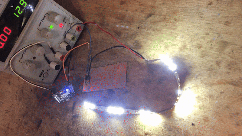 LED Dimmer Using MOSFET and ESP8266 LED dimmer controlled by ESP8266 powered by a laboratory power supply.
