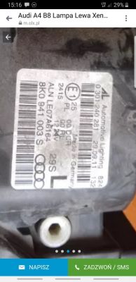 Jak rozpoznać skrętną lampę Xenon w Audi B8 2011?