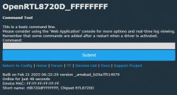 OpenRTL8720D command tool interface with command input field