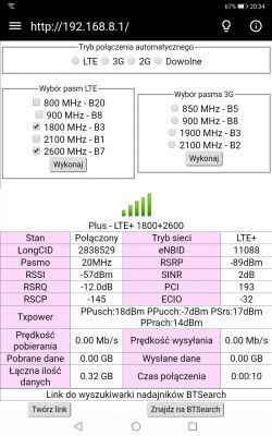 Dobór operatora dla lokalizacji 52.0475163438836, 23.134999055934546 z routerem b818