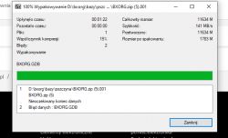 Błąd rozpakowania archiwum częściowego w 7zip