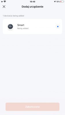 Adding Smart Device in App App screen adding a thermostat named Smart