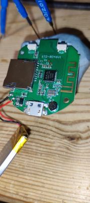 Image showing a PCB of an electronic device with connected wires.